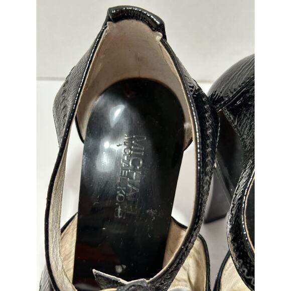 MICHAEL KORS Patent Leather Black Sz 7.5‎ M Women Gladiator Stiletto Heels - Picture 3 of 8